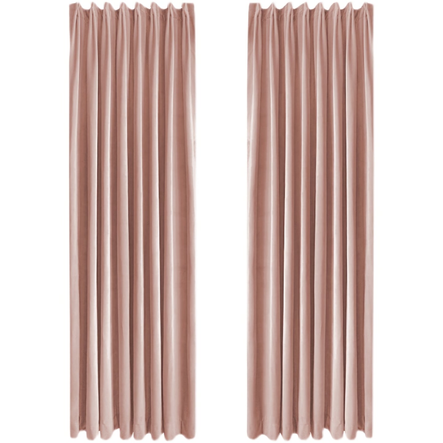 Pair of Velvet Blush Pink Curtain-Window Curtain Panels-Curtains Living of room-Blackout Curtains-Dining Room Custom curtains