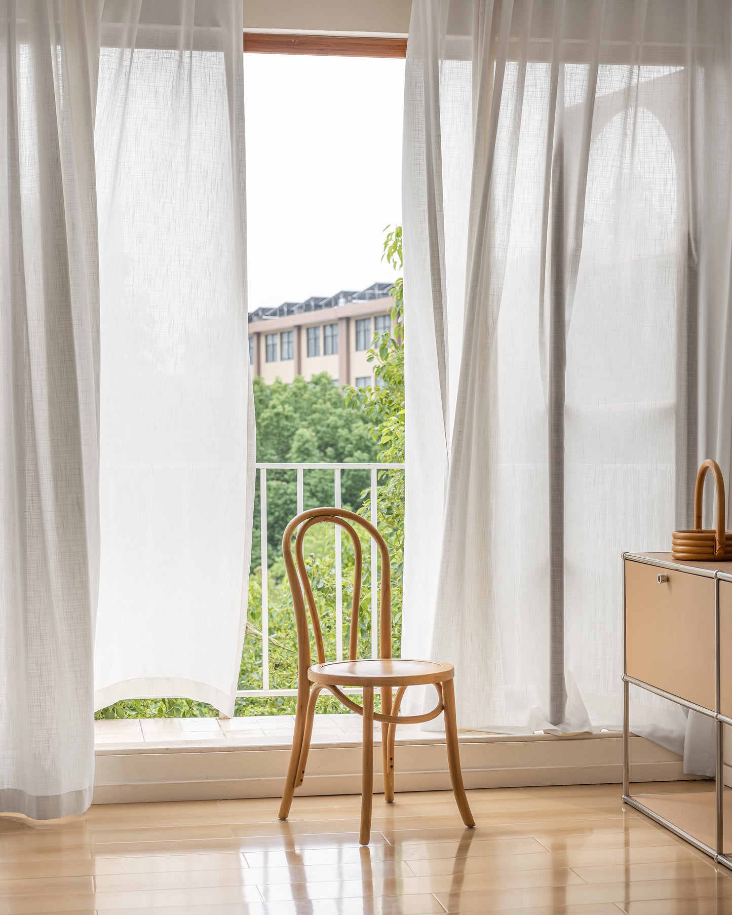 A pair of off-white Linen Blend Sheer Panels Voile Window Panels Drapes , Curtains for living room farmhouse, Custom Curtains