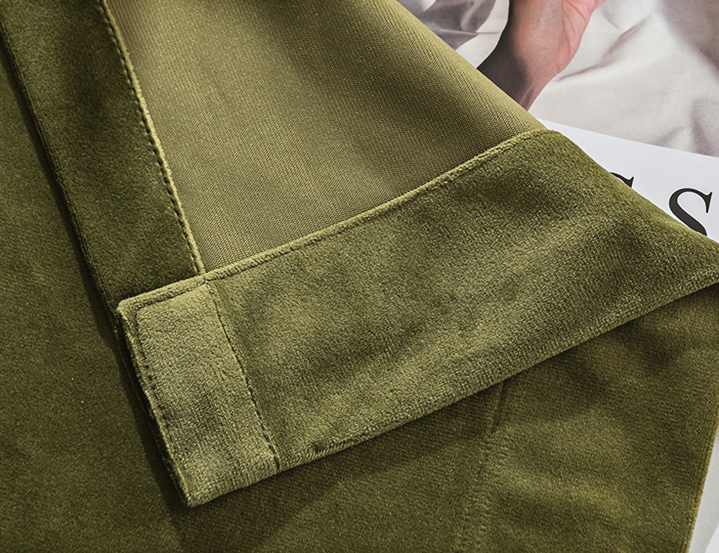 Olive Green Matte Velvet Curtains, Custom Curtain Panels ,Moss Green Curtains, Bedroom,Green Drapes Window Dressing Living Room Curtains