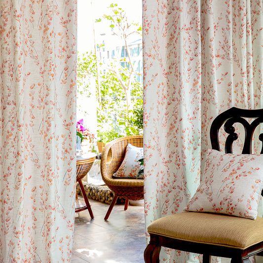 2 Panels Floral Botanical Curtains, Window Curtain, Pattern Floral Curtains, Bedroom/curtains for living room, Custom Curtain Panels