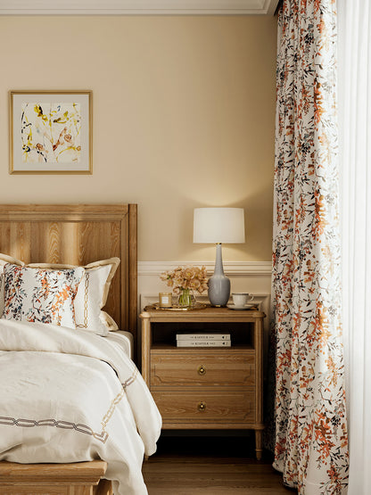 A Pair of Romantic Floral Curtain Panel - bedroom/living room flower pattern curtains  Custom Curtain Panel