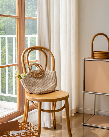 A pair of Beige Linen Blended Sheer Panels Voile Window Panels Drapes , Curtains for living room farmhouse, Custom Curtains