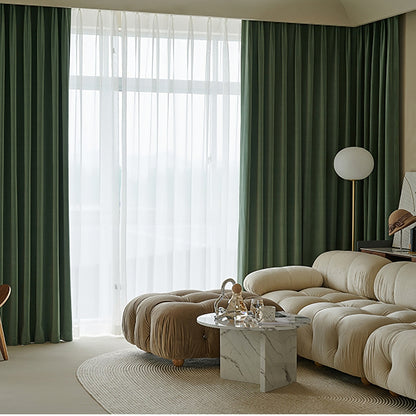 Pair of Luxury Sage Green Velvet Curtains, Bedroom/Living of Room Curtain, Rod pocket Custom drapery Panels Customizable Extra long curtains