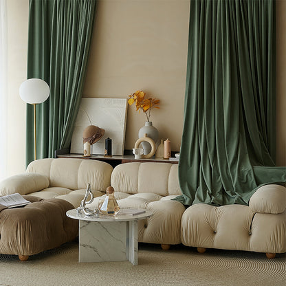 Pair of Luxury Sage Green Velvet Curtains, Bedroom/Living of Room Curtain, Rod pocket Custom drapery Panels Customizable Extra long curtains