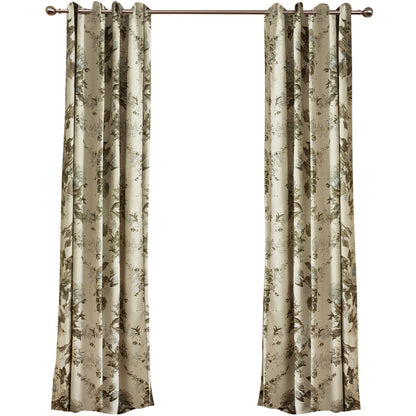 A Pair of Chenille Jacquard Curtain Floral Flowers  Pattern, Cotton Blend Bedroom Living Room Curtains, Custom Size Curtains ,Drapery Panel