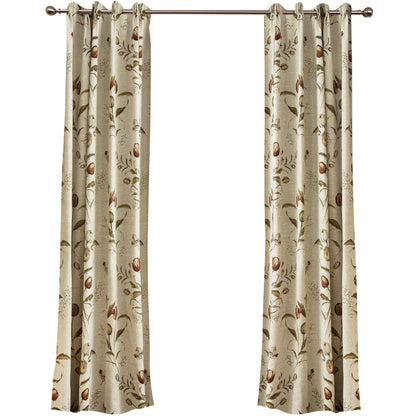A Pair of Tulip Embroidered Floral Pattern Cotton Blend Bedroom Drapery Panels Curtains for Living Room Farmhouse Window Curtains Custom