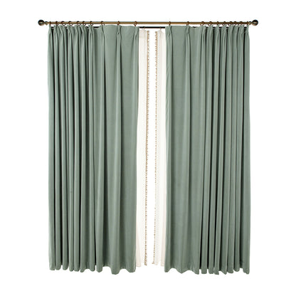 Pair of Mint Green Velvet Curtains, Bedroom Velvet Curtains, Living Room Pepper Mint Green Velvet Curtains, Custom Curtains