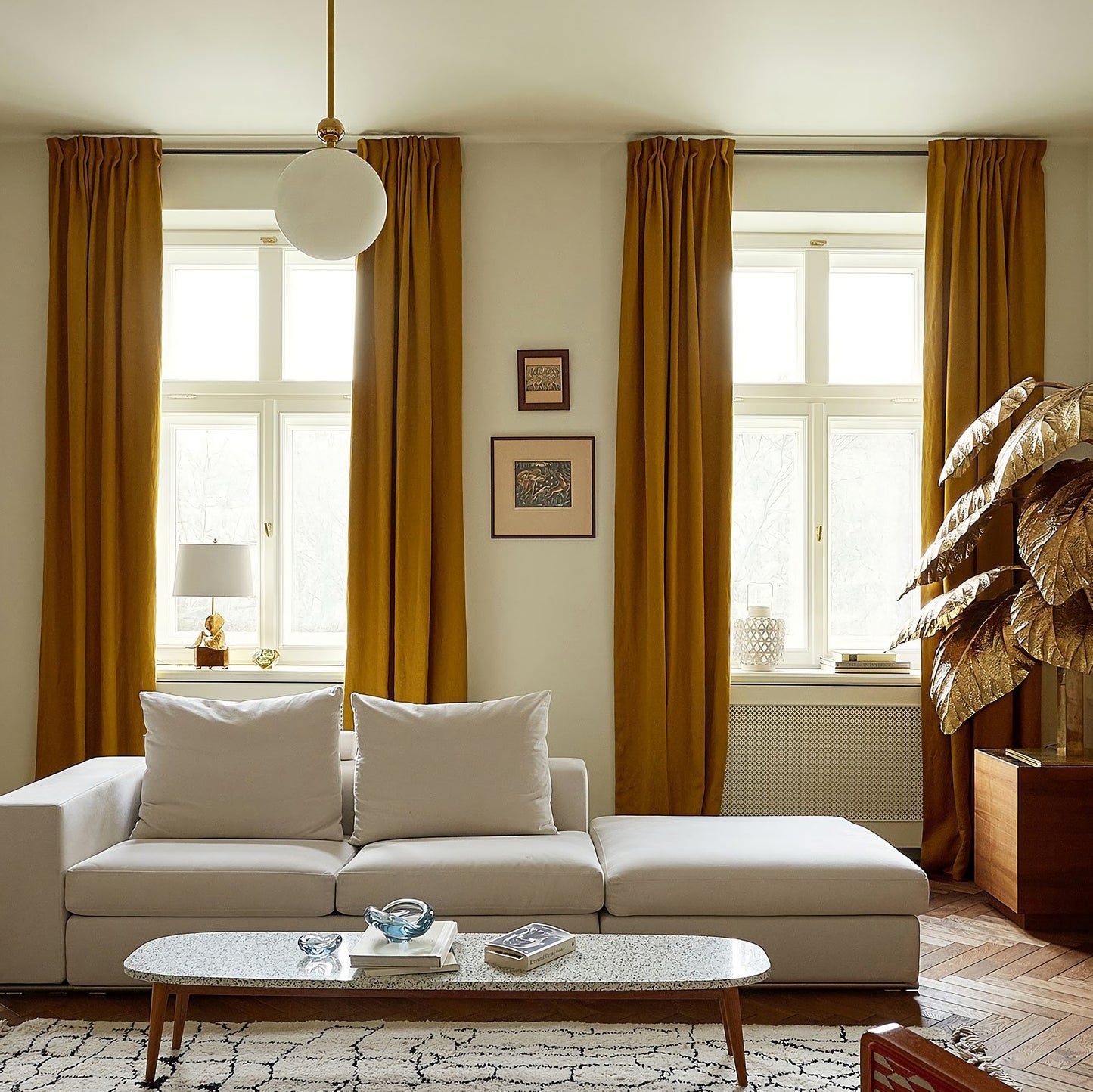Pair of Yellow velvet curtain, Bedroom/ Living Room Velvet Curtains, Grommet or hook/ring hanging. 25''-50''-75''-100'' width panels.
