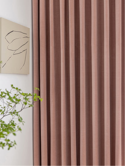 Set of 2 Dusty/Dirty Pink Velvet Curtains Fabric, Custom Any Size, Window Curtain Panel Drapes, Living & Bedroom Curtains, Custom Curtain