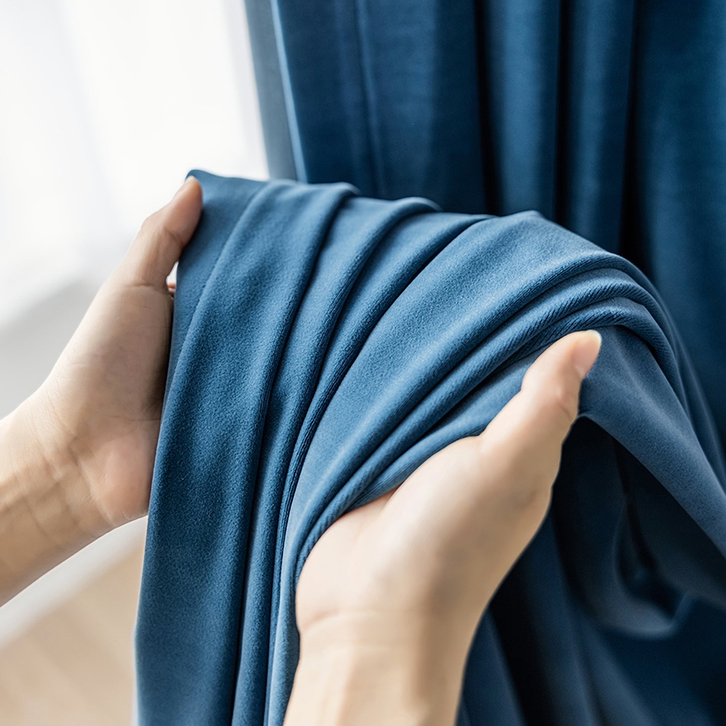 Pair of Luxury Velvet Curtains, Solid Color Curtains, Living & Bedroom Curtains, Custom Curtain, Rhone Blue Velvet Curtains, Velvet Drapes