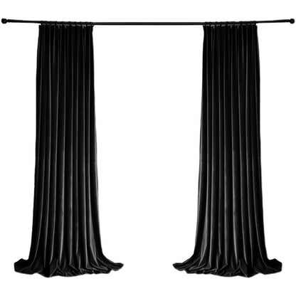 A Pair of Custom Heavy Black Velvet Curtains - Luxurious Drapery Panels for Living Room - 102 Inch Long Velvet Curtains