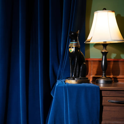 Pair of Cobalt Blue/Royal Blue Velvet Curtain, Bedroom/ Living Room Velvet Curtains, Pencil Pleats/Ring hanging  50“-75''-112'' width panels
