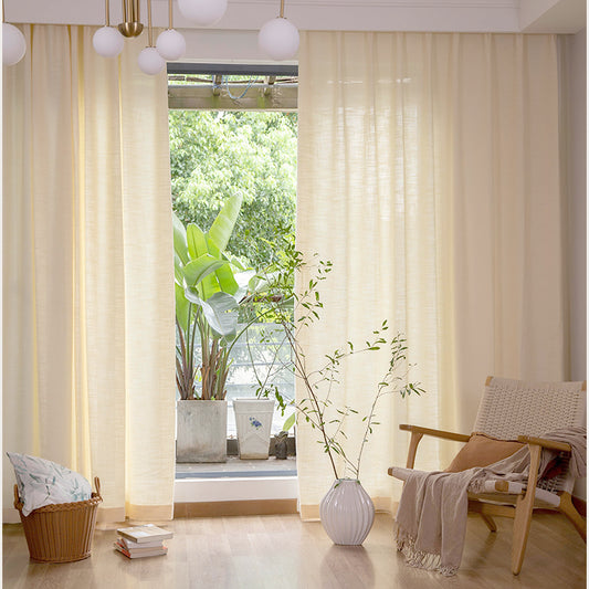 Pair of Heavyweight Beige Cotton Blend Curtain Panels-Pleated Drapery Panels-Custom Curtain Drapes-Custom Window Treatments