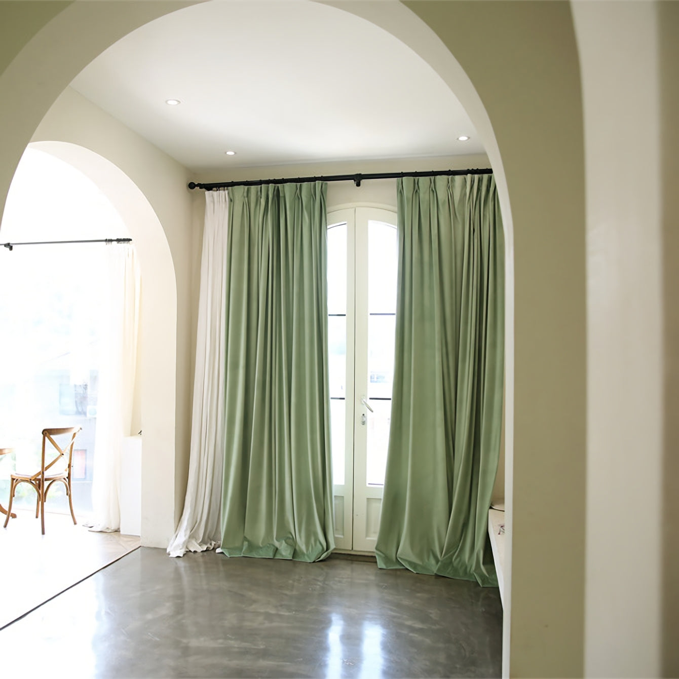 A Pair of Mint Green Velvet Curtains, drapery panels, Bedroom/curtains for living room Silk Velvet Curtains, Custom Curtains panels