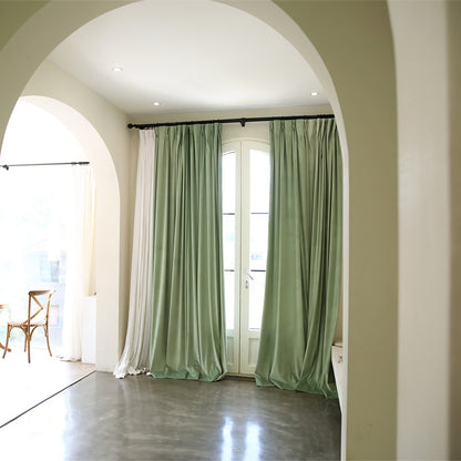 A Pair of Mint Green Velvet Curtains, drapery panels, Bedroom/curtains for living room Silk Velvet Curtains, Custom Curtains panels