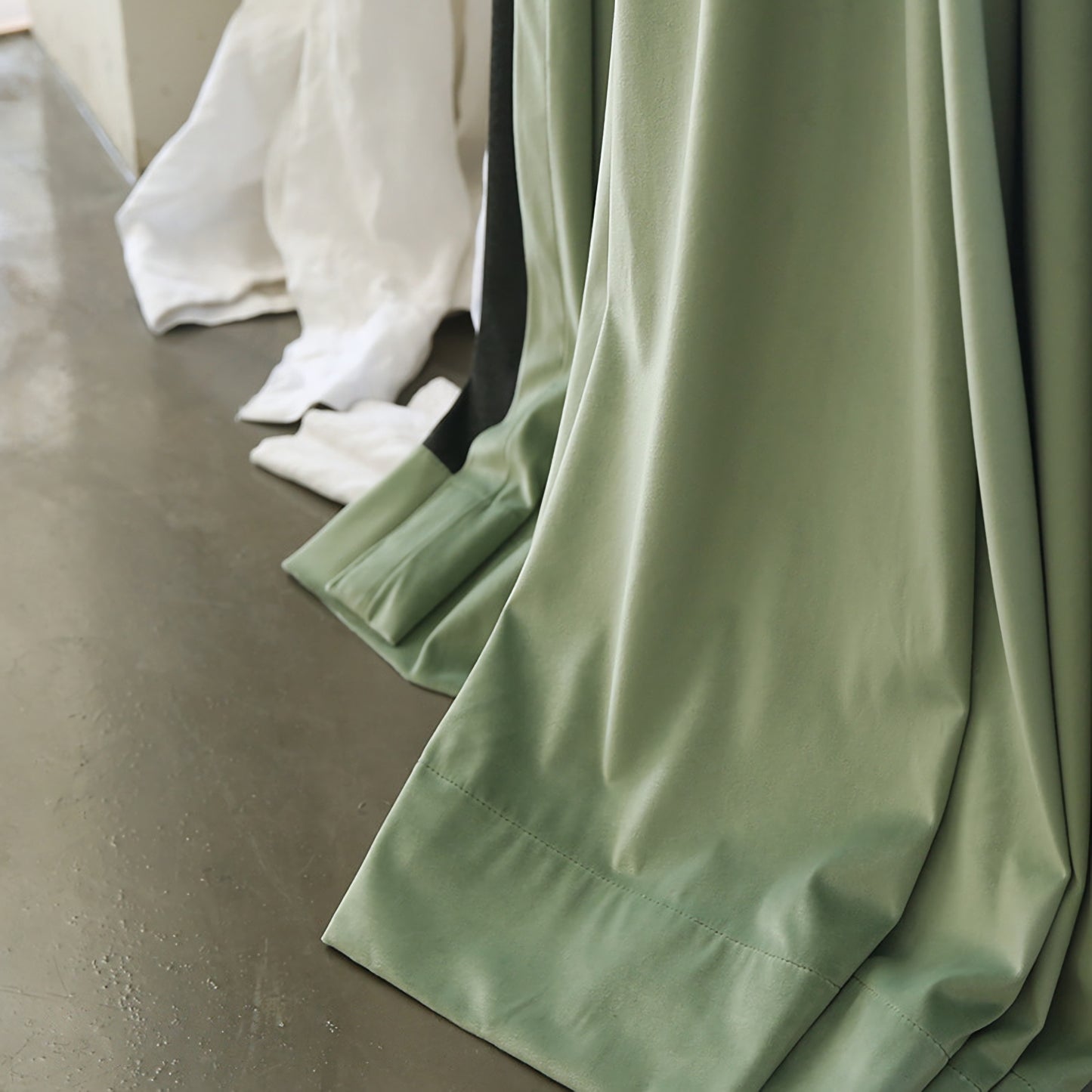 A Pair of Mint Green Velvet Curtains, drapery panels, Bedroom/curtains for living room Silk Velvet Curtains, Custom Curtains panels