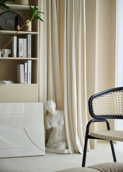A Pair of Luxury  Beige Velvet Curtains, Bedroom/ Living of Room Curtain, Ivory Window drapes panels Custom drapery Panels custom curtains