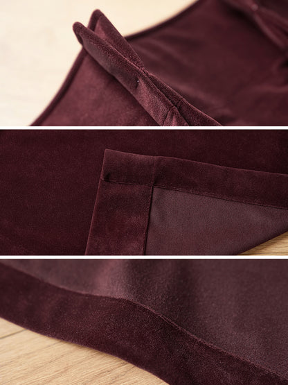Pair of Jujube red Velvet Curtain/ panel, Dark red Bedroom Velvet Curtains, Living Room Velvet drapes, Waltz Red Extra Long Custom Curtains