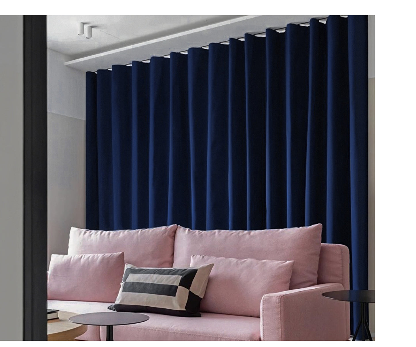 Set of 2 Dark/Navy Blue Velvet Curtain, Bedroom/ Living Room , Grommet or hook/Ring hanging.  50''-75''-100'' width Custom Drapery Panels