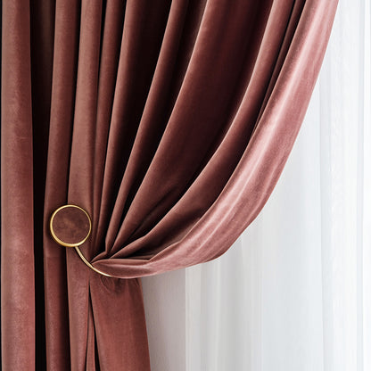 Pair of Blush Pink Luxury Velvet Curtains, Bedroom/ Living of Room Curtain, Dusty Rose Window Curtain Panel Custom Any Size Drapery Panels