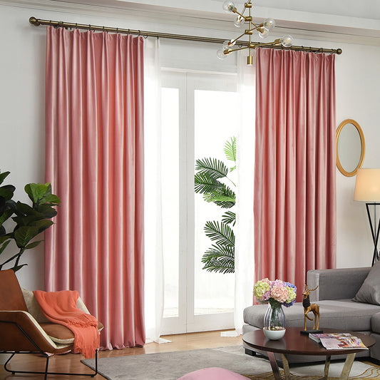 A Pair of Blush Pink Velvet Curtains, Curtains Girl, Bedroom Velvet Curtains, Living Room Velvet Curtains, Custom Window Curtains Panels