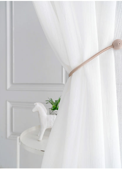 Set of 2 Panels White Soft Sheer curtain Panels, ANY SIZE - Double-layer voile curtain Window Curtains Custom Sheer Curtains Made To Order