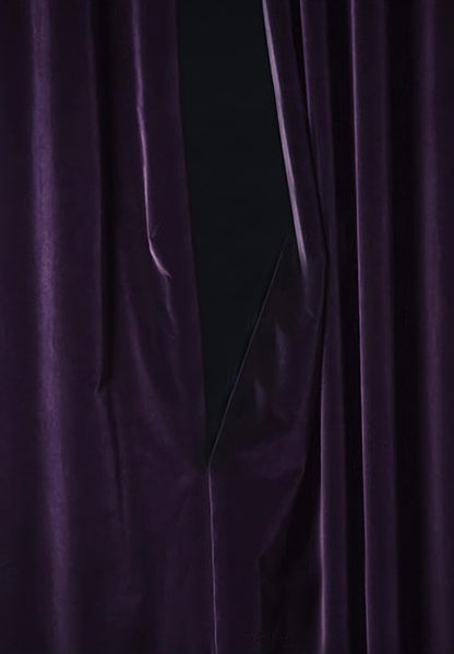 A Pair of Black Currant/Dark Purple Velvet Curtains, Bedroom Velvet Curtains, Living of Room, Eggplant Velvet Panels/drape, Custom Curtains