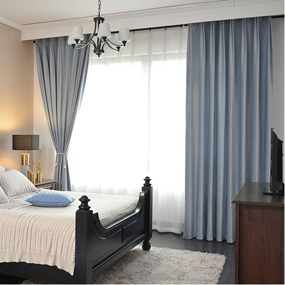 Pair of Baby Blue Velvet Curtains, Light Blue Bedroom Velvet Curtains, Sky blue/Soft Blue Living Room Velvet Curtains, Custom Curtains
