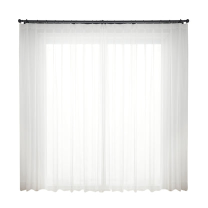 A Pair of White Window Sheer Panels, Ivory Voile Curtain Panels, Translucent Curtain  With Trim, Living Room Curtains, Custom Curtains