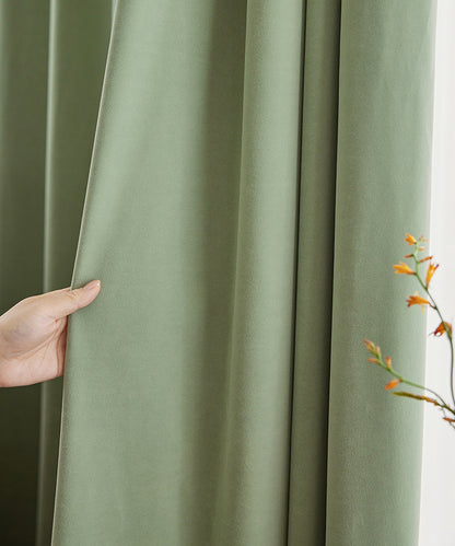 Pair of Tea Green Velvet Curtains, Bedroom Drapes, Living Room Curtains Green Long Velvet Drapery Panels, Custom Curtains