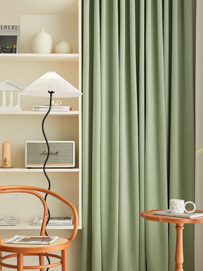 Pair of Tea Green Velvet Curtains, Bedroom Drapes, Living Room Curtains Green Long Velvet Drapery Panels, Custom Curtains