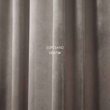 Pair of Premium Beige Velvet Curtains, Brown Velvet Curtains, Solid Color Curtains, Living & Bedroom Curtains, Custom Curtain