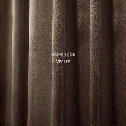 Pair of Premium Beige Velvet Curtains, Brown Velvet Curtains, Solid Color Curtains, Living & Bedroom Curtains, Custom Curtain