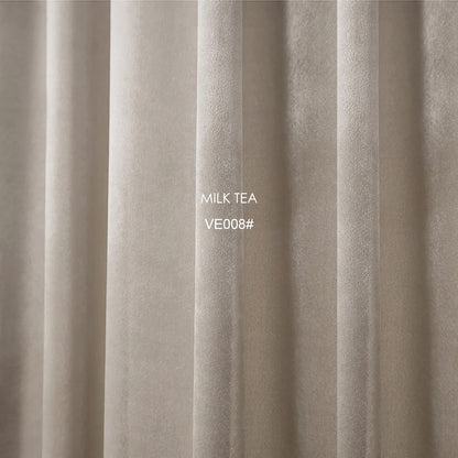 Pair of Premium Beige Velvet Curtains, Brown Velvet Curtains, Solid Color Curtains, Living & Bedroom Curtains, Custom Curtain