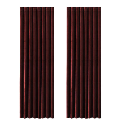 Pair of Wine Velvet Curtains Burgundy, Red Curtain Dark Red, Dark Maroon Living Room Curtain, Bedroom Curtains, Custom Curtains
