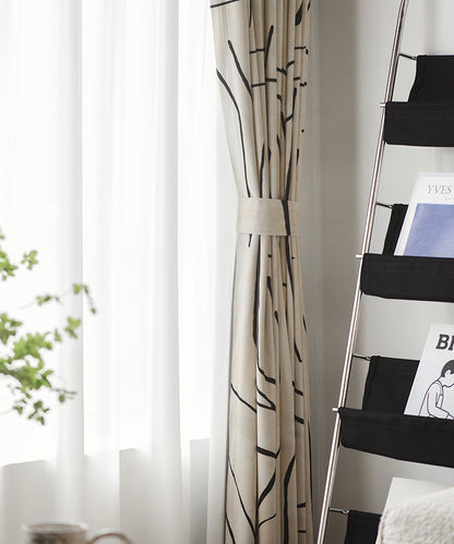 Pair of Irregular Stripe Velvet Curtain Panel Pattern Curtains, Beige Window Curtain, Bedroom curtains for living room, Custom curtains