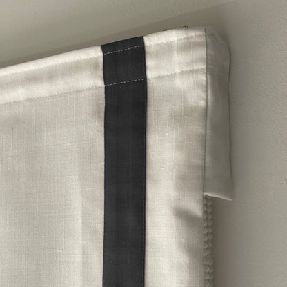Flat White Roman Shades for Windows Roman Shade with Chain Mechanism, Geometric Greek Key Border Design, Custom Roman Blinds